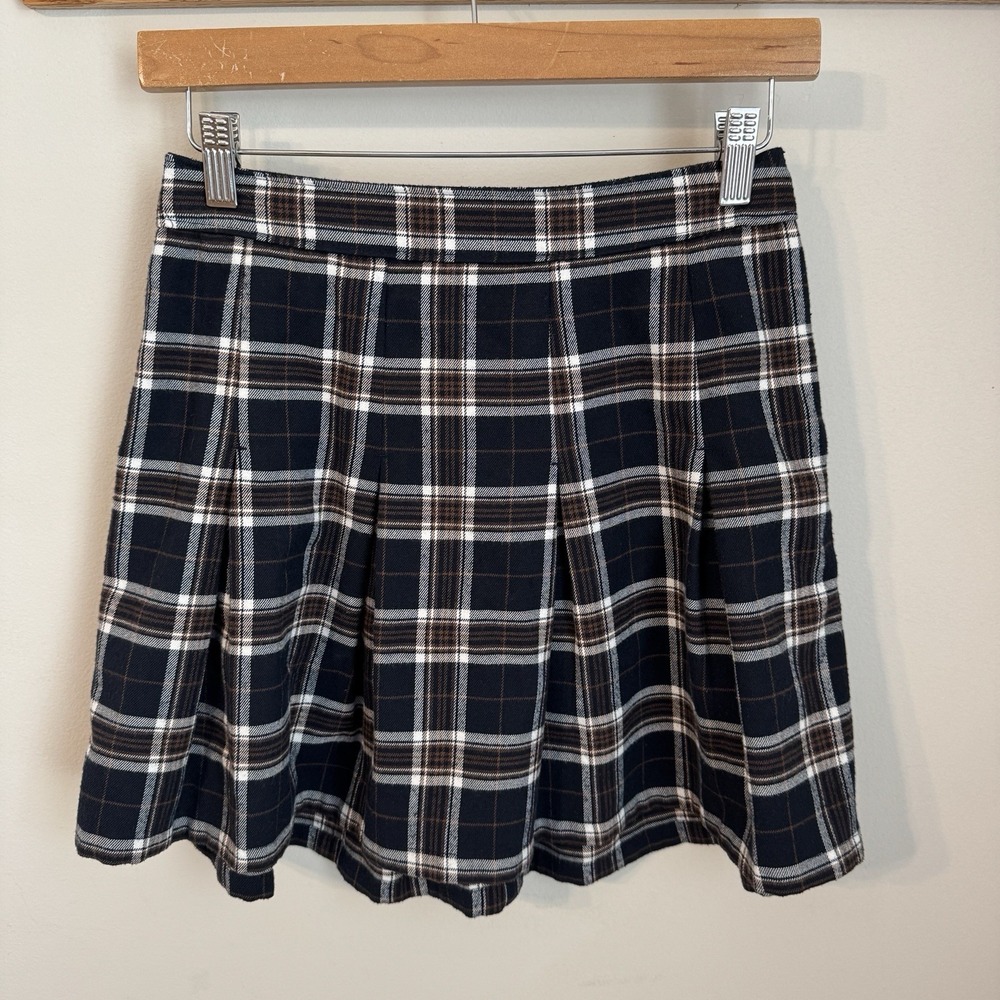 HOLLISTER Y2K Pleated Plaid Preppy 90's Academia Ultra High Rise Mini Skirt S *